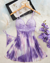 Sexy Mesh See-Through Nightgown with Panty Set