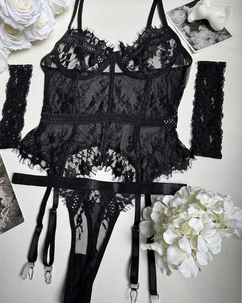 Lingerie for Women Lace Corset and Panty Outfits Garter Lingerie Sets