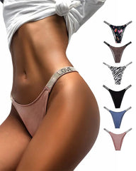 Women's letter rhinestone thongs