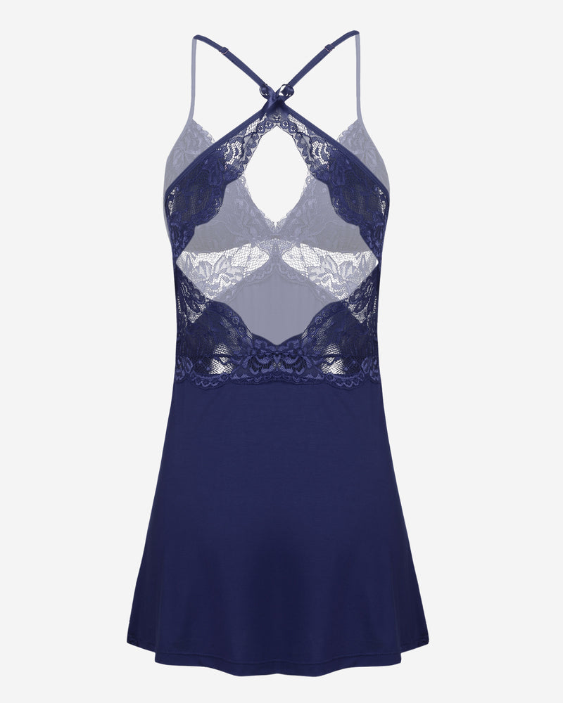 Lace Trim Slit Sleep Dress Babydoll T Shirt Nightgowns