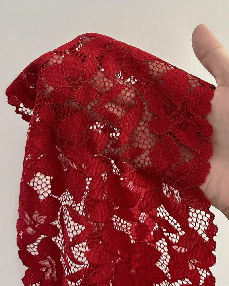 Cut Out Lace Cami Romper Without Panty