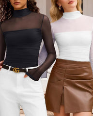 Long Sleeve Bodysuit with Turtle Neck Shapewear