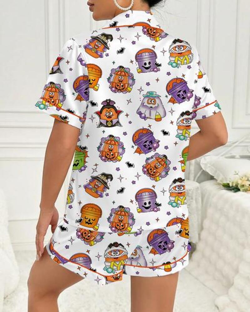 Women's Halloween Print Pajama Set