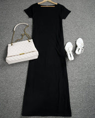 Women’s Solid Color Batwing Sleeve Casual Nightdress