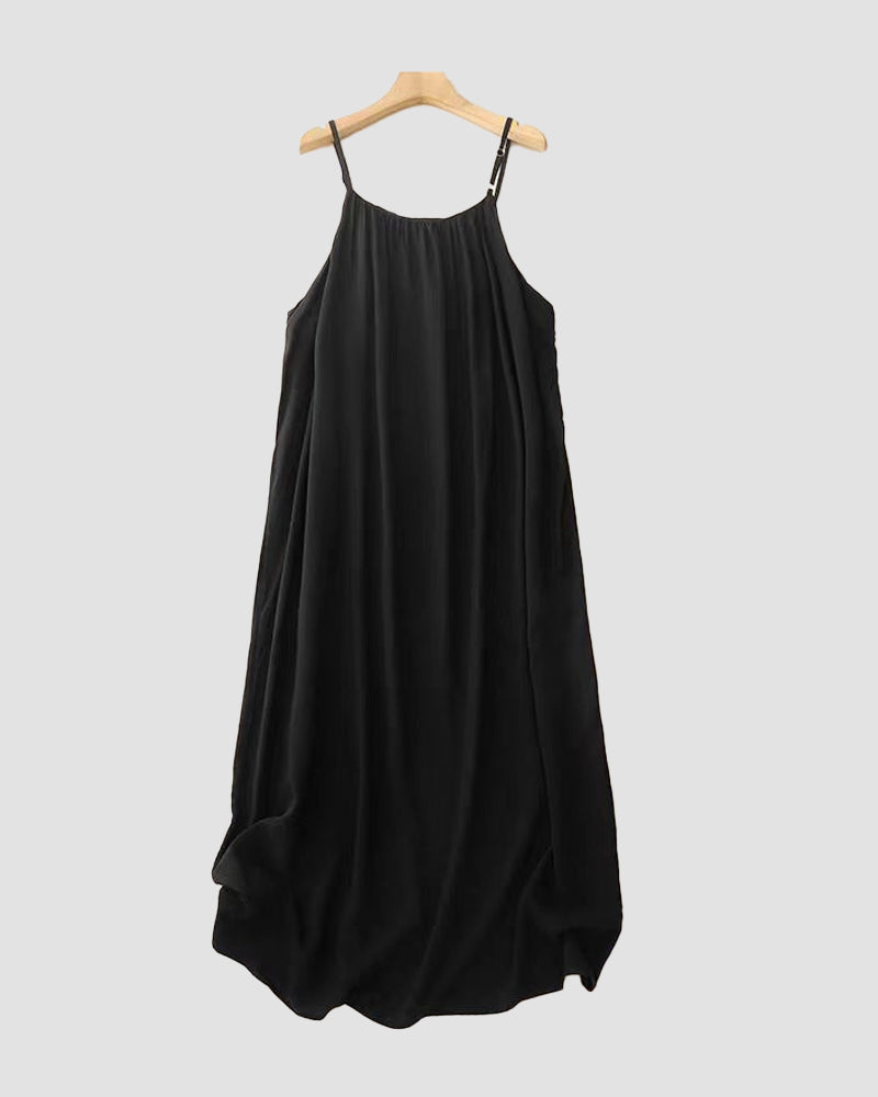Women's Solid Color Backless Cami NightDress
