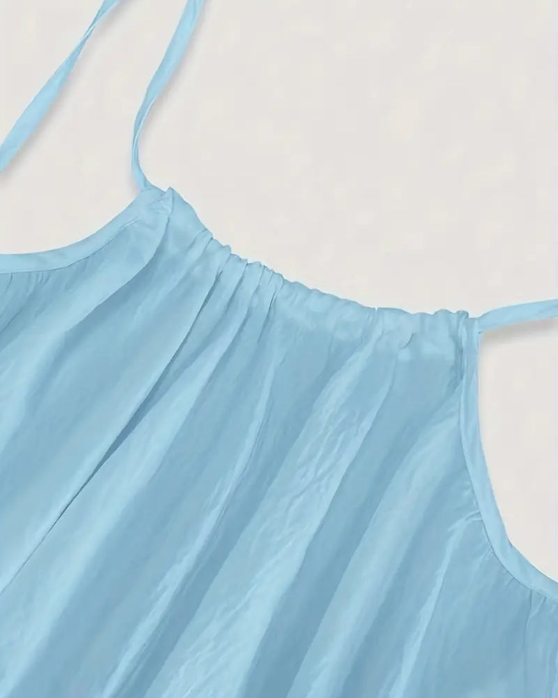 Women's Solid Color Backless Cami NightDress