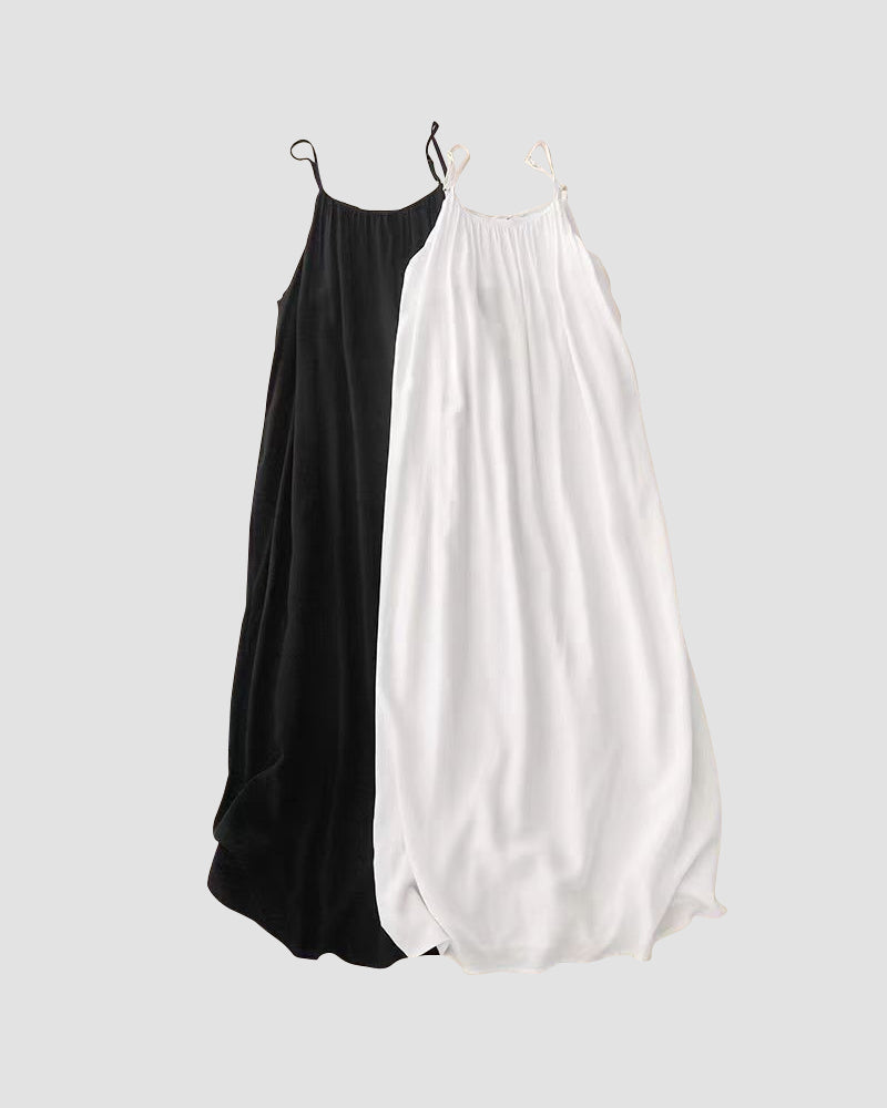 Women's Solid Color Backless Cami NightDress