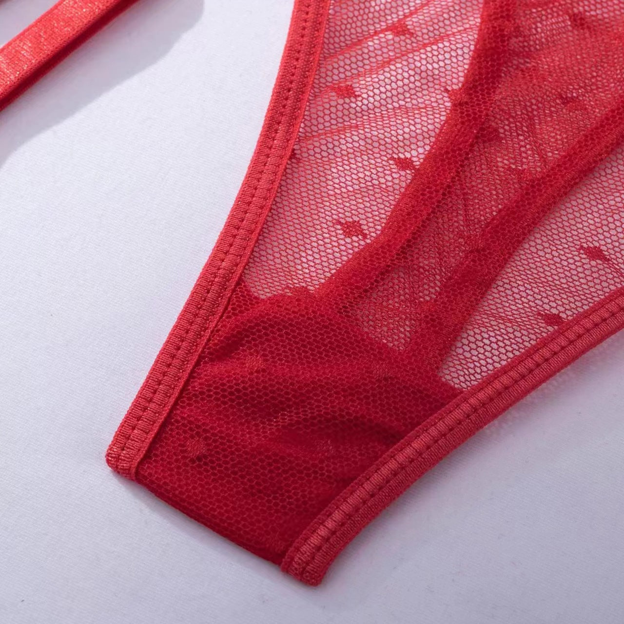 3pcs Adjustable Strap Backless Lace Lingerie Set