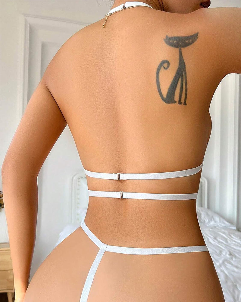 Lingerie Sets for Women Sexy 2 Piece Bra Panty Set Appliques Cut Out Outfits for Women