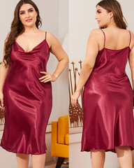Women Lingerie Nightwear Plus Size Satin Nightdress
