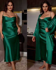 Plus Size Satin Sexy and Elegant Nightgown Robes