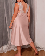 Lace backless camisole long nightgown